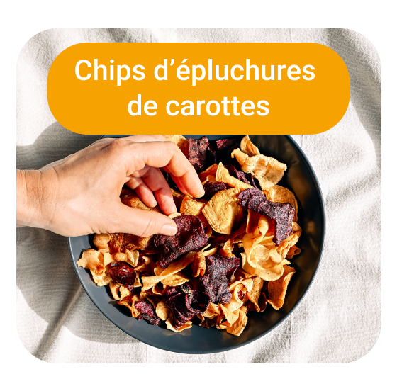 Chips d'épluchures de carottes