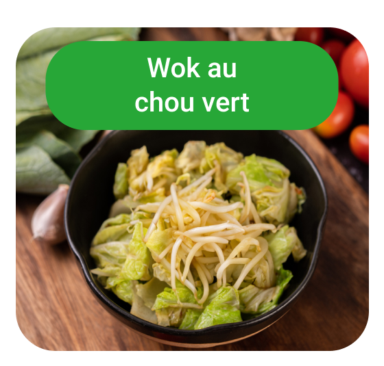 Wok au chou vert