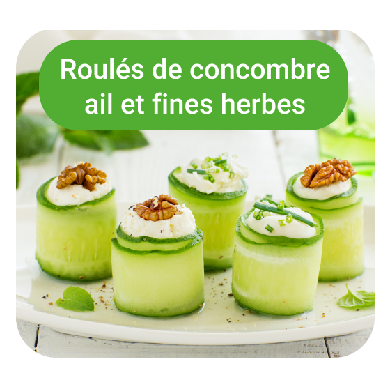 Recette de roulés au concombre