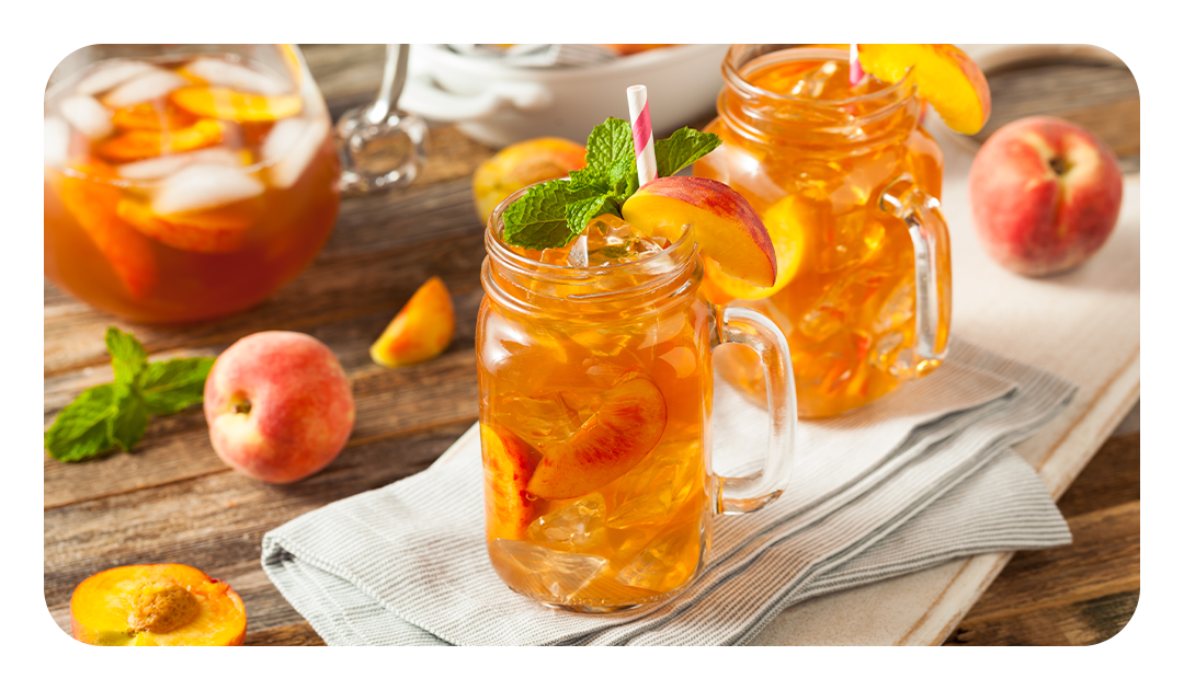 Thé glacé à la pêche