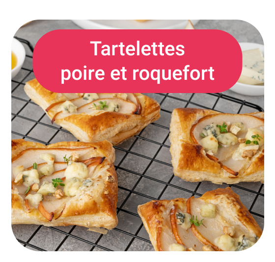 Tartelettes poire et roquefort